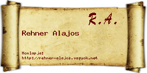 Rehner Alajos névjegykártya